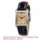 ARMANI LEATHER COLLECTION  CHAMPAGNE DIAL WOMEN'S WATCH-AR0491