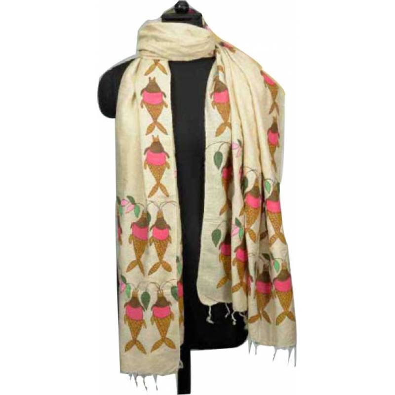 HAND PAINTED SILK STOLE EC-0007-47-01