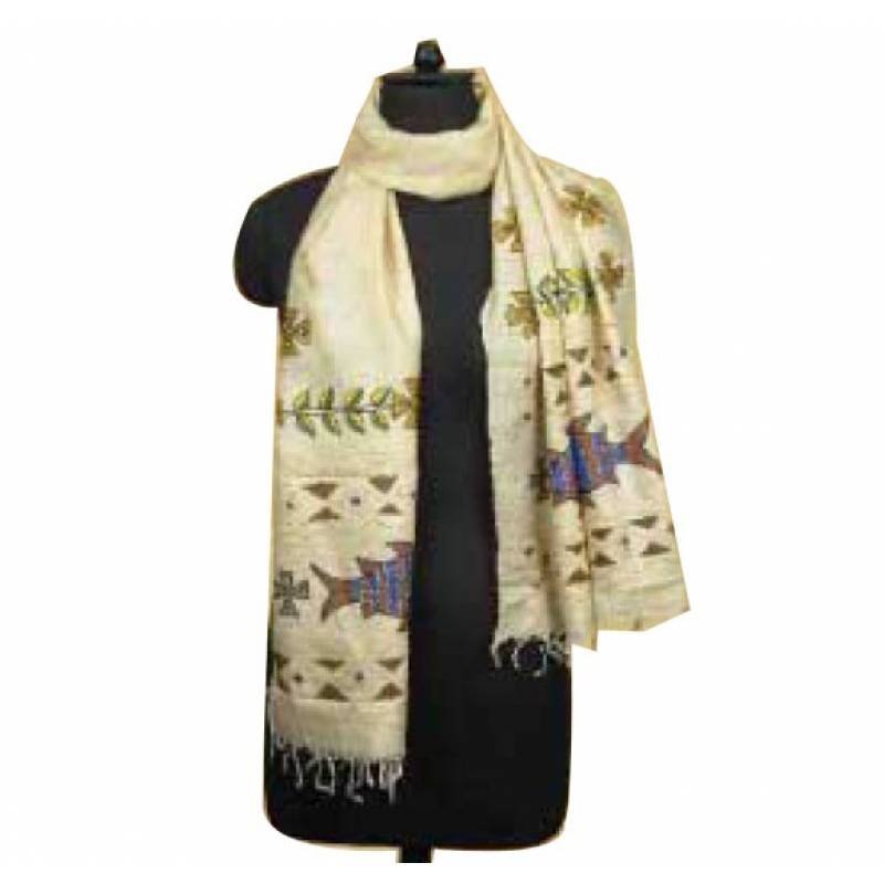 HAND PAINTED SILK STOLE EC-0007-47-03