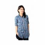 LEVI'S BLUE-GREEN CHECKED TUNIC TOP (L68267-0002)