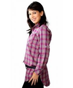 LEVI'S MAGENTA CHECKERED TUNIC TOP (68267-0001)