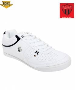 MARCO FERRO MEN  CLASSIC SHOES WHITE & NAVY 005