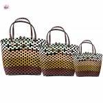 Sandy's Basket Tote Bag in Brown Combo