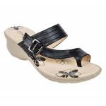 Style Walk Black Sandals for Women (4137-15)