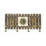 Wooden Dhokra Warli Panel with Hooks	EC-0020-30-17